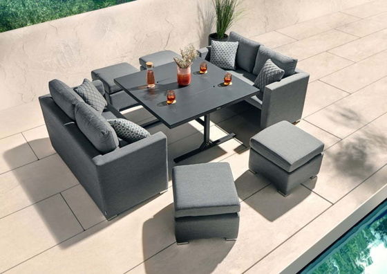 Modern Design Mobiliário de Jardim Sofá Conjunto com Chaminé Tabela Tabela Tamanho W126 x D126 x H71cm