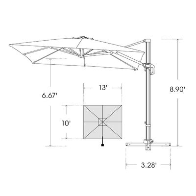 Moderno Design Estilo 1-Tier Cantilever guarda-chuva para jardim sombra solar e proteção