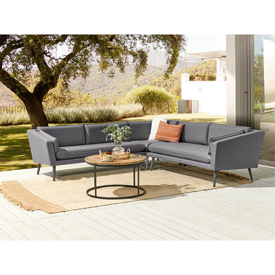 Estilo de Design Moderno Travesseiro cinzento de tecido para todas as condições climáticas Sofá Conjunto de móveis para jardim da villa