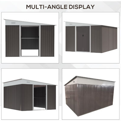 11x9ft Metal Shed exterior Casa de armazenamento Edifício jardim Shed com acabamento revestido com pó