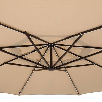 Mobiliário de exterior AJUNION Um guarda-chuva de cantilever à prova de água de 11 pés com LED de energia solar