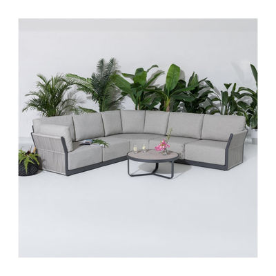 Tabela de café e sofá redondo conjunto AJUNION Luxo moderno todo o tempo tecido para pátio