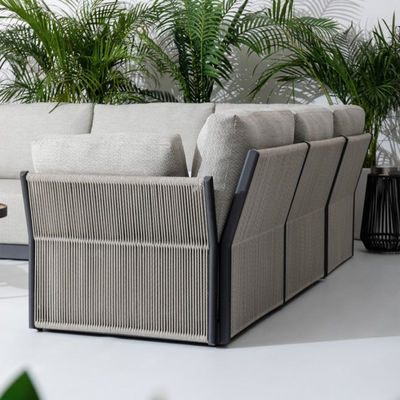 Tabela de café e sofá redondo conjunto AJUNION Luxo moderno todo o tempo tecido para pátio
