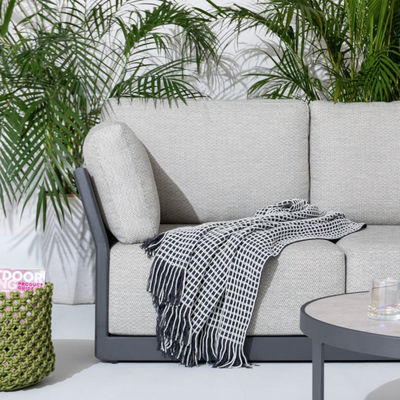 Tabela de café e sofá redondo conjunto AJUNION Luxo moderno todo o tempo tecido para pátio