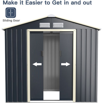 Large Size Metal Garden Building Shed com 4 ventilações 43kg Frame revestido com pó por AJUNION
