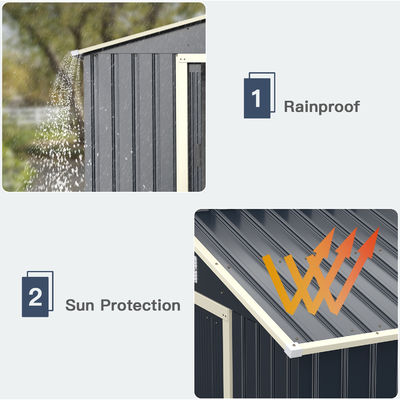 Large Size Metal Garden Building Shed com 4 ventilações 43kg Frame revestido com pó por AJUNION