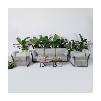 Sofá exterior comercial com estrutura de alumínio e mesa de café Dia80 x H33cm