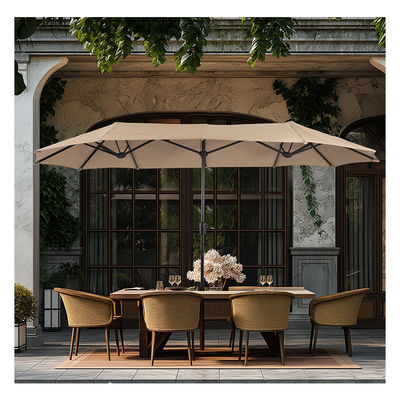 AJUNION 15ft Rectangular à prova d'água de dois lados Parasol com cobertura resistente ao desbotamento