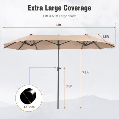 AJUNION 15ft Rectangular à prova d'água de dois lados Parasol com cobertura resistente ao desbotamento