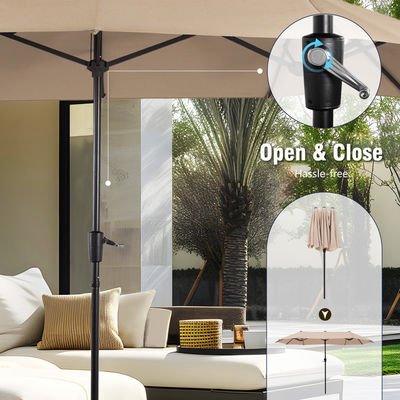 AJUNION 15ft Rectangular à prova d'água de dois lados Parasol com cobertura resistente ao desbotamento