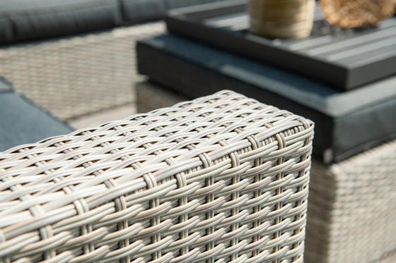 AJUNION Sofá de esquina em forma de L de Rattan