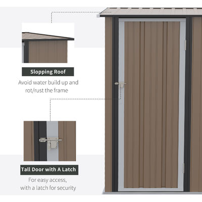 AJUNION 5x3FT galvanizado de aço exterior para ferramentas sustentáveis e armazenamento de bicicletas