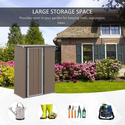 AJUNION 5x3FT galvanizado de aço exterior para ferramentas sustentáveis e armazenamento de bicicletas