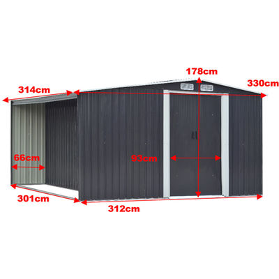 A prova de roedores AJUNION Casa de jardim ao ar livre com armazenamento de lenha W329xD313xH178cm