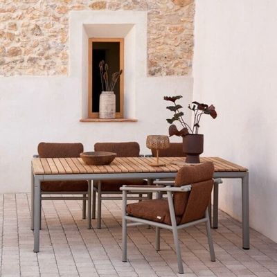 Conjunto minimalista de refeições ao ar livre AJUNION Mobiliário de alumínio de luxo para jardim ou casa