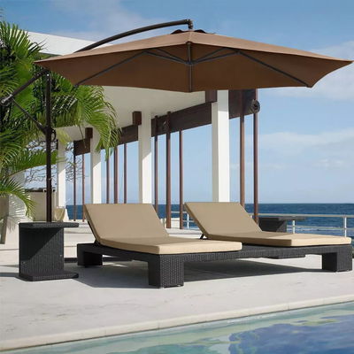 Patio Umbrel 10FT Frame de aço impermeável Sombra de sol Parasol para Offset de pendurar ao ar livre