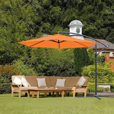 Patio Umbrel 10FT Frame de aço impermeável Sombra de sol Parasol para Offset de pendurar ao ar livre