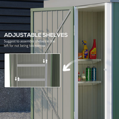 Armazém de armazenamento com porta trancada segura para ferramentas e bicicletas Design de prateleira ajustável de 2 níveis