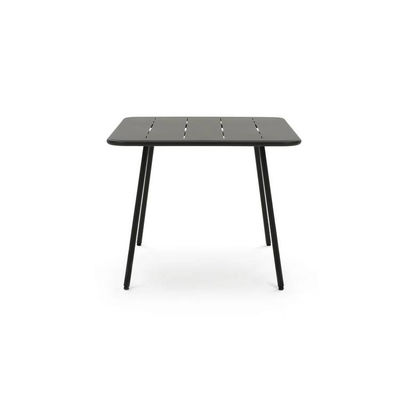 Mobiliário de jardim de metal e aço de 4 lugares com mesa quadrada e cadeiras de jantar