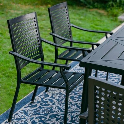 Estilizado e funcional AJUNION Set de jardim com L64 x W39 x H29 polegadas tamanho da mesa de jantar