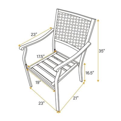 Estilizado e funcional AJUNION Set de jardim com L64 x W39 x H29 polegadas tamanho da mesa de jantar