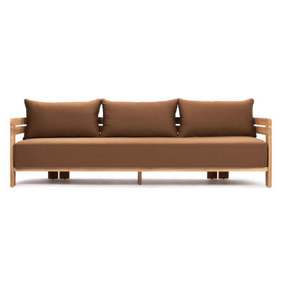 Sofá de salão de madeira de teca natural moderno e elegante