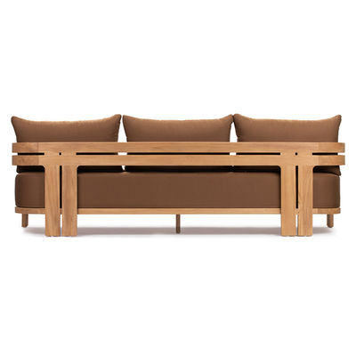 Sofá de salão de madeira de teca natural moderno e elegante