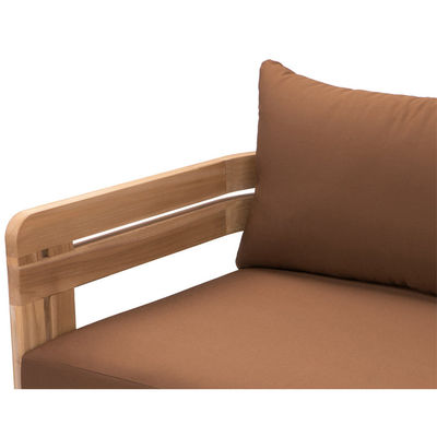 Sofá de salão de madeira de teca natural moderno e elegante