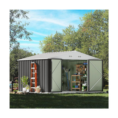 Ferramentas de armazenamento ao ar livre Large Size 8x10FT Casa de metal com 66,5 "altura portas de aço