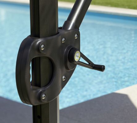 16.5"L x 6"W x 90"H Pacote de guarda-chuva de luxo de alumínio Patio guarda-chuva e mais opções