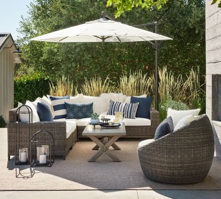 16.5"L x 6"W x 90"H Pacote de guarda-chuva de luxo de alumínio Patio guarda-chuva e mais opções