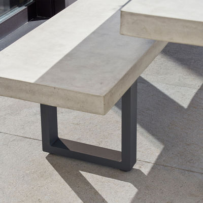 Mobiliário de exterior AJUNION Cadeira de jardim de alumínio moderna com mesa de jantar retangular