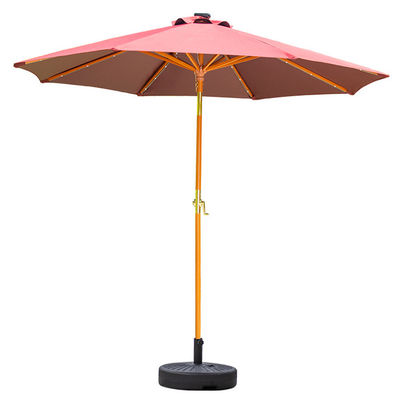 Madeira maciça guarda-chuva redonda guarda-sol para acampamento ao ar livre Café Patio Mobiliário de jardim