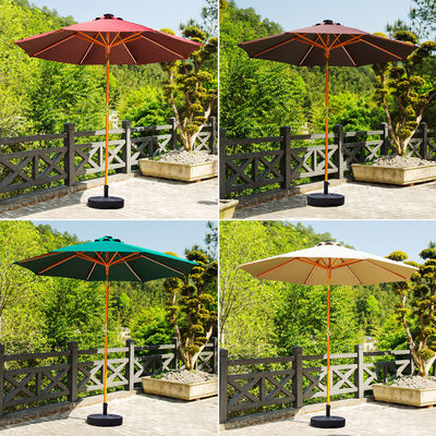 Madeira maciça guarda-chuva redonda guarda-sol para acampamento ao ar livre Café Patio Mobiliário de jardim