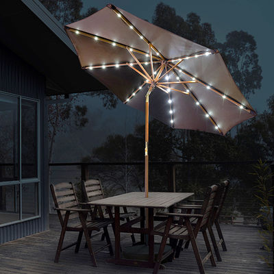 Madeira maciça guarda-chuva redonda guarda-sol para acampamento ao ar livre Café Patio Mobiliário de jardim