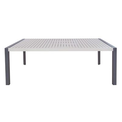 Conjunto de refeições ao ar livre com banco AJUNION 9 peças Alumínio Quadro e Metal Mobiliário Patio