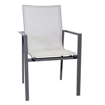 Conjunto de refeições ao ar livre com banco AJUNION 9 peças Alumínio Quadro e Metal Mobiliário Patio