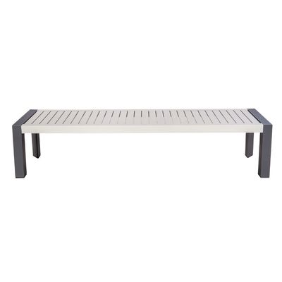 Conjunto de refeições ao ar livre com banco AJUNION 9 peças Alumínio Quadro e Metal Mobiliário Patio