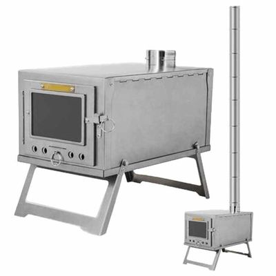 21*27.5*37.5 cm Mini Forno de aquecimento ultralight dobrável para acampamento ao ar livre caminhada preto