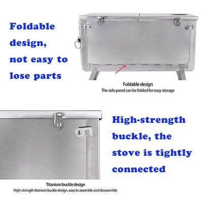 21*27.5*37.5 cm Mini Forno de aquecimento ultralight dobrável para acampamento ao ar livre caminhada preto