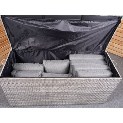 Caixa de armazenamento de jardim de Wicker Rattan com rodas da AJUNION