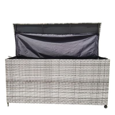 Caixa de armazenamento de jardim de Wicker Rattan com rodas da AJUNION