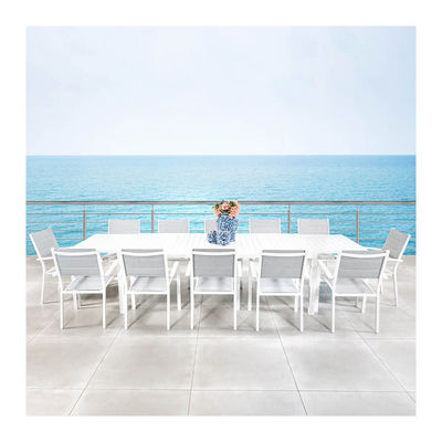 Conjunto de refeições de alumínio de estilo moderno com 12 lugares e mesa de jantar extensiva