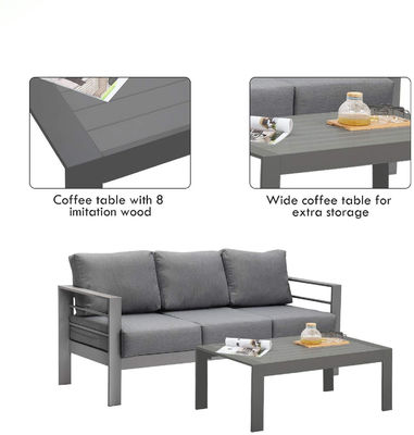 Conjunto de Sofá de Alumínio Conversa Conjunto de Patio Conjunto de Sofá de Jardim Conjunto de Mobiliário para Ar Livre