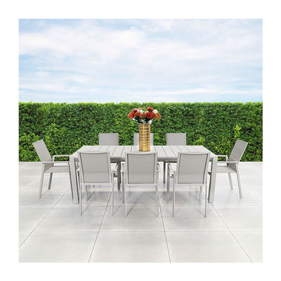 8 pessoas Restaurante Mesa e cadeira com moldura de metal de alumínio em design moderno