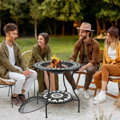 Logotipo personalizado Fornecido Jardim ao ar livre Fogão de artifício acampamento portátil redondo Fogão de madeira