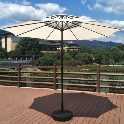Logotipo personalizado Café ao ar livre Jardim Praia Patio Sombra com 3 níveis e luzes LED