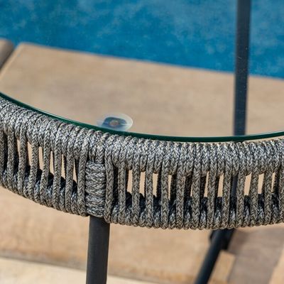 Conjunto de jardim de design minimalista com 2 lugares para sentar Mobiliário exterior Lounge Conjunto para jardim à beira da piscina