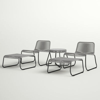 Conjunto de jardim de design minimalista com 2 lugares para sentar Mobiliário exterior Lounge Conjunto para jardim à beira da piscina