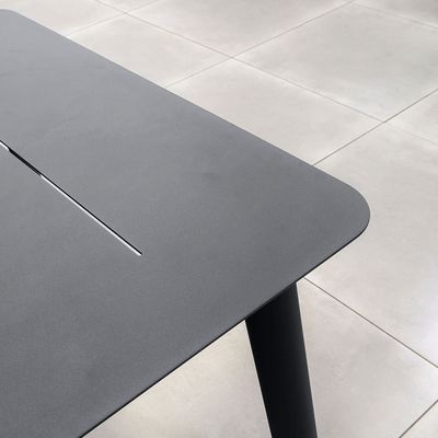 Set de refeições ao ar livre com design de tecelagem de corda e moldura de metal de alumínio da AJUNION